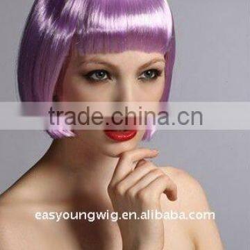 Cheap synthetic purple colorful party wig, halloween cosplay wigs for party