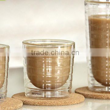 2016 new products 80ml 150ml 350ml Espresso double wall borosilicate glass coffee cup without handle