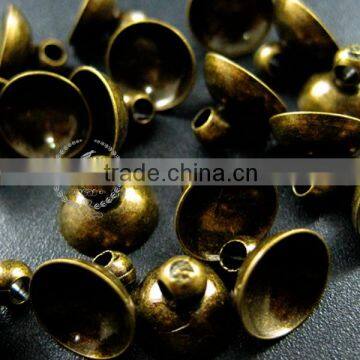 8mm Vintage Style Antiqued Bronze Brass Glass Dome Cover Cap DIY Bail Supplies Findings 1531023