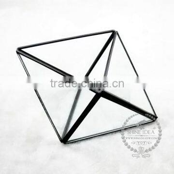 17*12*9.5cm geometric rhombus glass terrarium transparent flower arrangement air plant planter greenhouse home decoration0100005