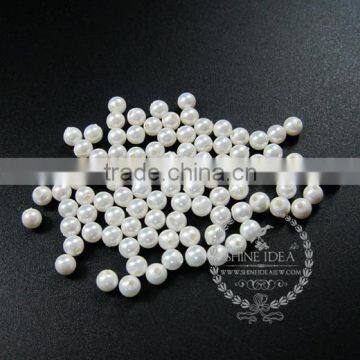 4mm Half Drilled White Round Artificial Imitation Mother of Pearl Shell Pearl Beads for Earrings Studs DIY Supplies 3020070 photo-2