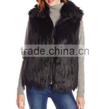 Fashoin 2015 Winter Clothes Customized Women Faux Fur Shaggy Vest Gilet Sleeveless Coat Outerwear Waistcoat