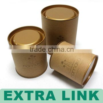 Coffee Tea Cup Recycle Embossing Rigid Round Kraft Paper Cylinder Box