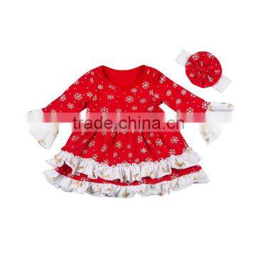 Baby girl christmas set matched headband boutique clothing for 0-9 year old girl