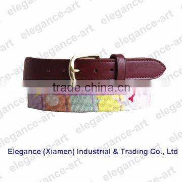 The Needlepoint Belts with Genuine Cowhide Leather Golf Ball Belt