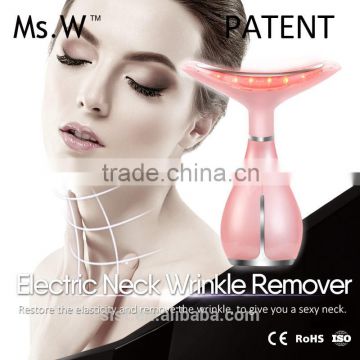 Patent 2016 China Wholesale Ms.W Ion Heated Skin Tighting 3 modes neck wrinkle remover facial vibration massager