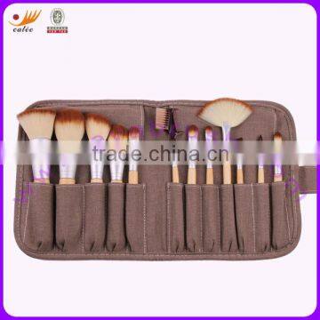 12 Pcs Bamboo Handle Makeup Brush Set