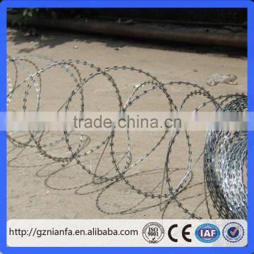 450mmm /500mm /700mm /1000mm hot galvanized coil concertina razor barbed wire(Guangzhou Factory)