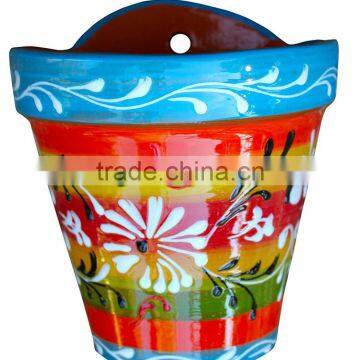 hot sale customzied color glazed ceramic flower pot painting designs