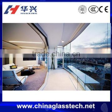 Exterior PVB film laminated balcony glass curtain window