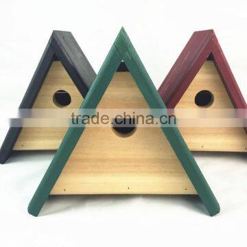 Triangle wooden bird house,FSC wooden bird nest, pet house