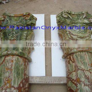 NATURAL GREEN ONYX COLUMNS PILLARS photo-3