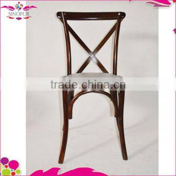 Hot Sale Wedding Natural Color Wooden Cross Back Chair