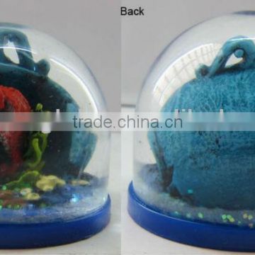 6*6*5cm customized plastic snow globe