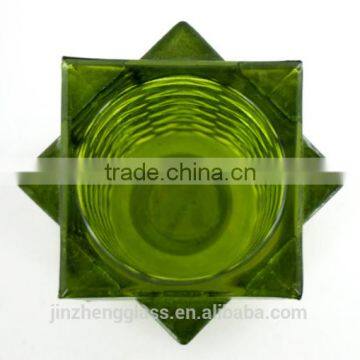 Christmas Engraved Home Decor Square Shaped Glass Candle Holders photo-2