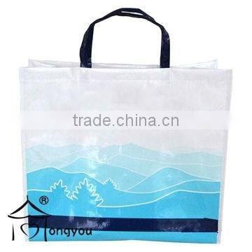 laminated printed pp flodable woven shopping bag