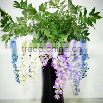 Fine Silk Long Stem 3 Branches Wisteria Wedding Party Hotel Ornament Flower Vine photo-3