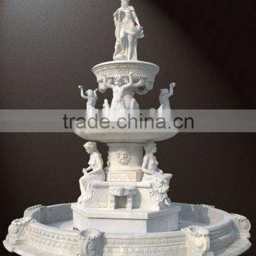 outdoor stone garden figure water sandstone fountain