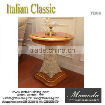YB66 Italian Solid Wood Antique Table/Baroque Style Luxury Coffee Table Italian Gold Leaf Furniture photo-3