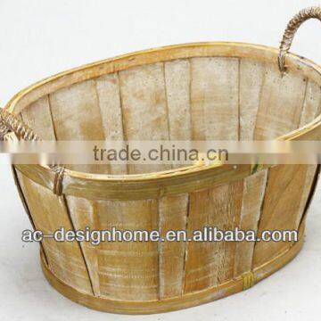GOLDEN WASH OVAL BAMBOO CHIP BASKET