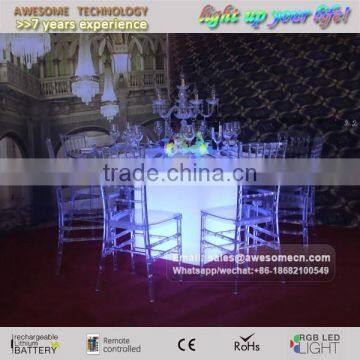 LED Lighted up Plastic Restaurant Table / Banquet Table Set