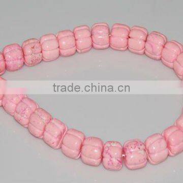 12*16mm pink pumpkin shape natural loose turquoise beads