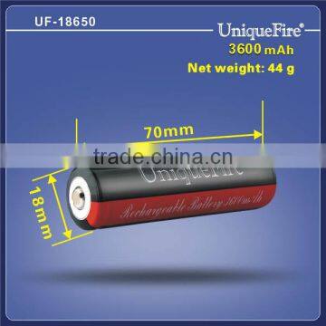 Uniquefire rechargeable battery li-ion 18650 3.7v battery