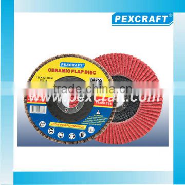 CERAMIC OXIDE FLAP DISCS WITH FIBREGLASS 125mm 5" Grit 40 60 80 120