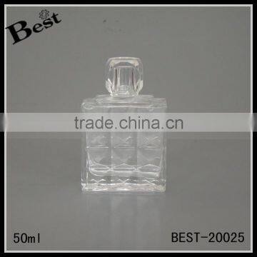 cosmetic packaging hot products clear crystal 50ml perfume glass bottle square bottle glass bulk buy from china