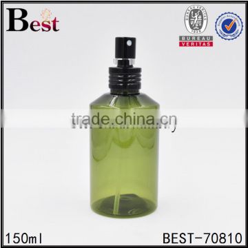 150ml fine mist plastic cosmetic bottle skin care cosmetic pet bottle with black aluminum sprayer