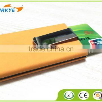 Multi Function Aluminum Slim Credit Card Holder Metal Leather & Aluminum RFID Protector Wallet