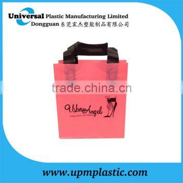 High Quality PE Flexo Printing Black Flexiloop Handle Plastic Bag for Fabulous Footwear Shop Packaging photo-2