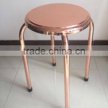 Factory cheap price rose gold metal bar stool Outdoor or home goods bar stools