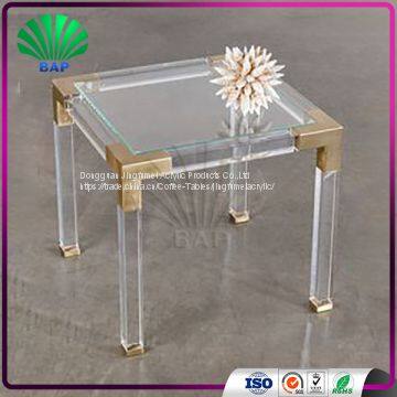 2017 Design Acrylic Square Table Lucite Coffee Table Decoration Metal Furniture photo-2