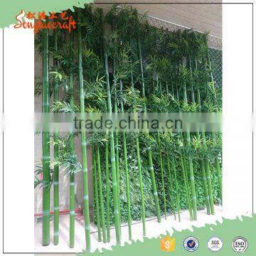 Hign Qulaity New Green Chinese Plastic Outdoor Decor Artificial Lucky Bamboo Poles Fence Plants photo-2