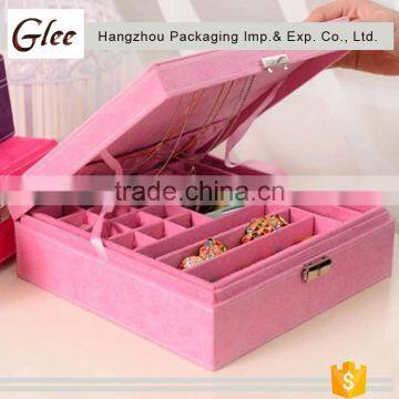 Marvelous ,fashional factory direct sale OEM handmade mirror leather jewellery box with compartments