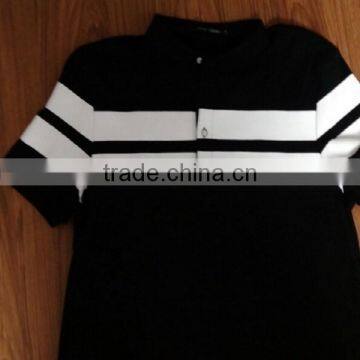 High Quality Polo Brand Black Combination White Stripe Polo Orginal Price for Famou Brand Polo Shirt photo-3