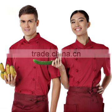 Summer Design Red Color Hotel /Restaurant Uniforms For Waiters Waitress