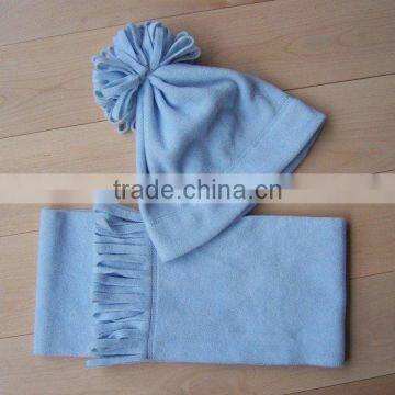 Embroider Polar Fleece Hat Scarf Mitten Sets photo-2