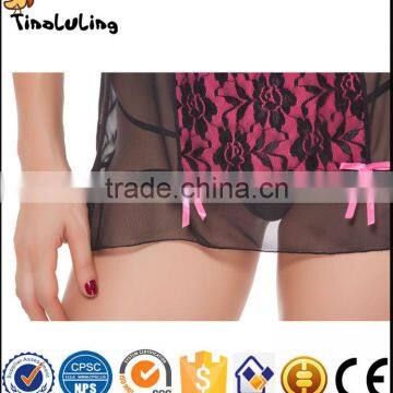 Ladies Transparent Mini Dress Sexy Sleepwear Busty Babydoll Sexy Lingerie Manufacture for Women photo-3