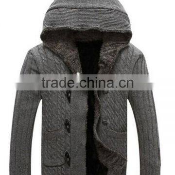 Button Down Pattern Sweater Jersey Heavy Knit Cardigan Man photo-5