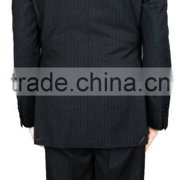 NAAMS MEN'S WOOL 2 BUTTON 2 VENT SLIM FIT SUIT JACKET FLAT FRONT PANT GREY STRIPE photo-4