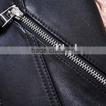 2015 new fashion ladies PU leather jacket with high quality