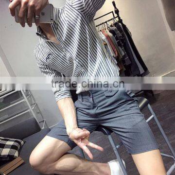 Cultivate One's Morality Men Striped Sleeves Shirts Washed Cotton Embroidery photo-5