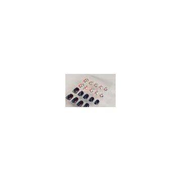 OEM and ODM Kids Fake Nails , black and white with cracking