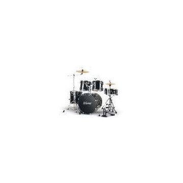 Black Complete 5 Piece Birch wood Acoustic Drum Set percussion kit