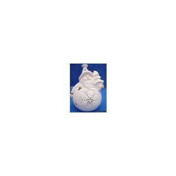 Xmas ceramic gift ware,santa candle holder