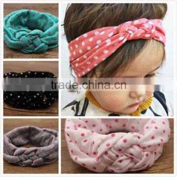 Wholesale new arrival top knot turban polka dots hair accessories for kids M5062410