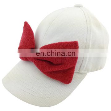 Embroidery kids fashion winter hat and cap with bow