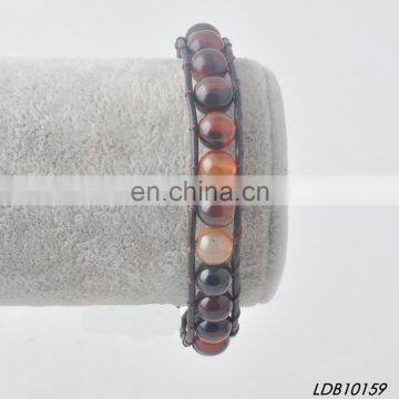 Garnet Stone and Black Onyx Bracelet Handmade Knot Colorful Beaded Bracelets Jewelry photo-2